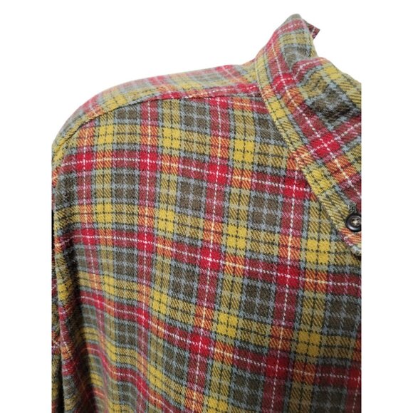 Wilderness Flannel Shirt Men's L Vintage Button Down Red Yellow Plaid Long Sleev - Picture 14 of 15